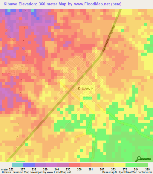 Kibawe,Philippines Elevation Map
