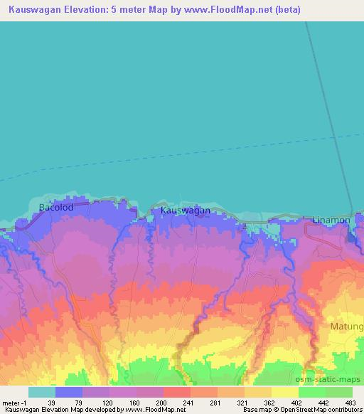 Kauswagan,Philippines Elevation Map