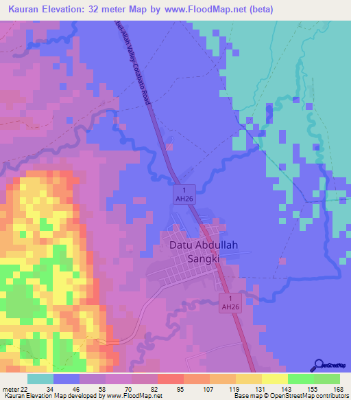 Kauran,Philippines Elevation Map