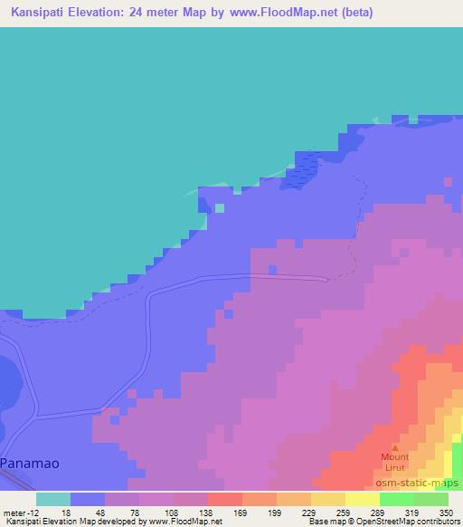 Kansipati,Philippines Elevation Map