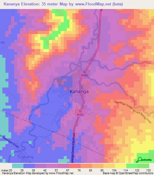 Kananya,Philippines Elevation Map
