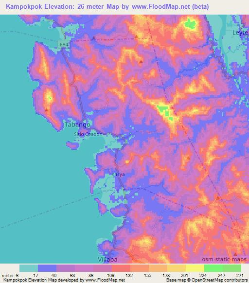 Kampokpok,Philippines Elevation Map