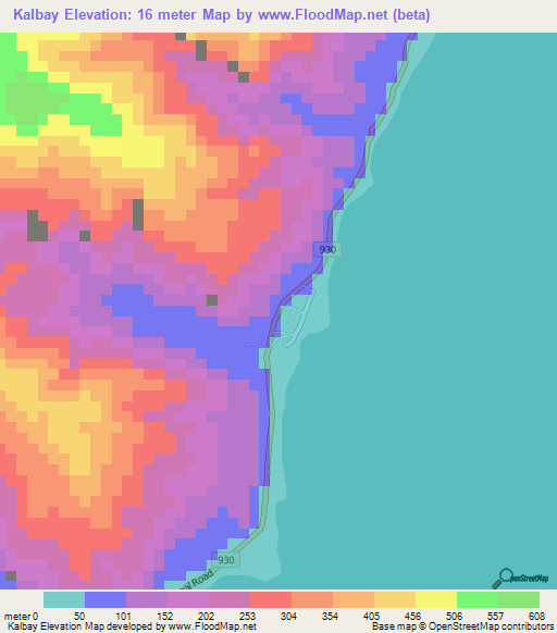 Kalbay,Philippines Elevation Map