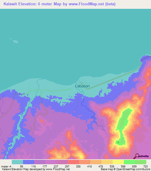 Kalawit,Philippines Elevation Map