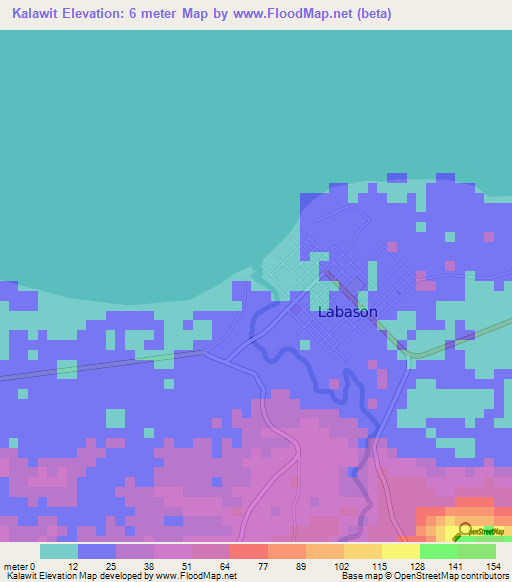 Kalawit,Philippines Elevation Map