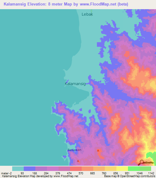 Kalamansig,Philippines Elevation Map