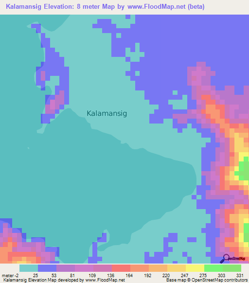 Kalamansig,Philippines Elevation Map