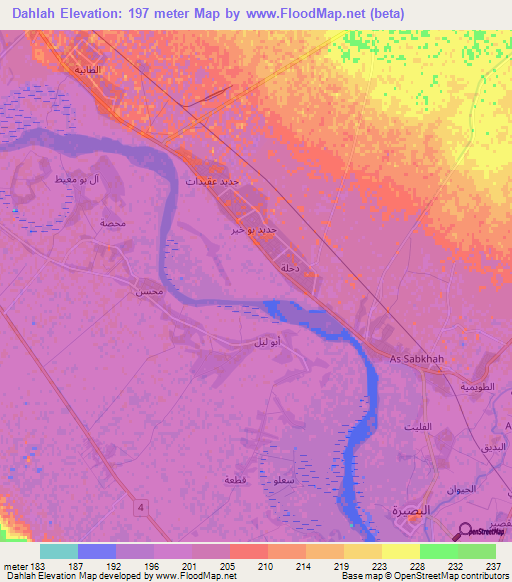 Dahlah,Syria Elevation Map