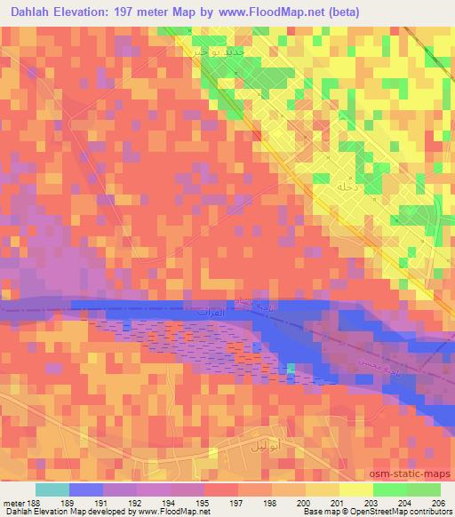Dahlah,Syria Elevation Map