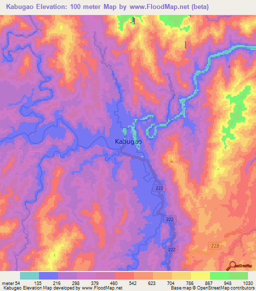 Kabugao,Philippines Elevation Map