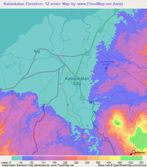 Kabankalan,Philippines Elevation Map