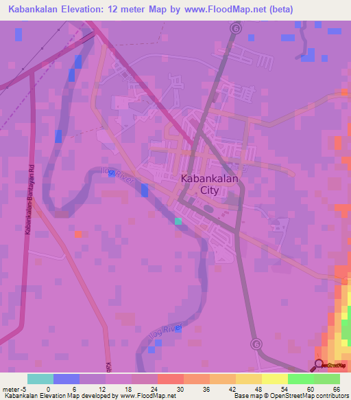 Kabankalan,Philippines Elevation Map