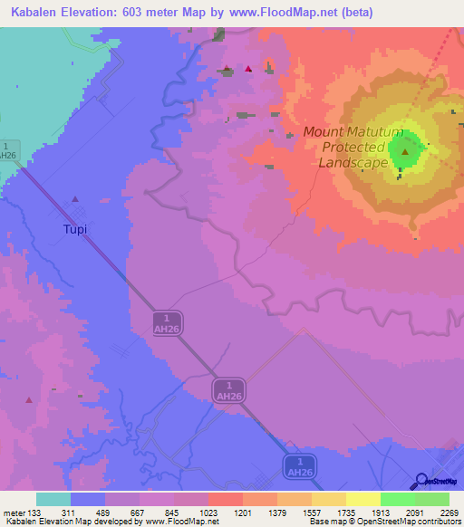 Kabalen,Philippines Elevation Map