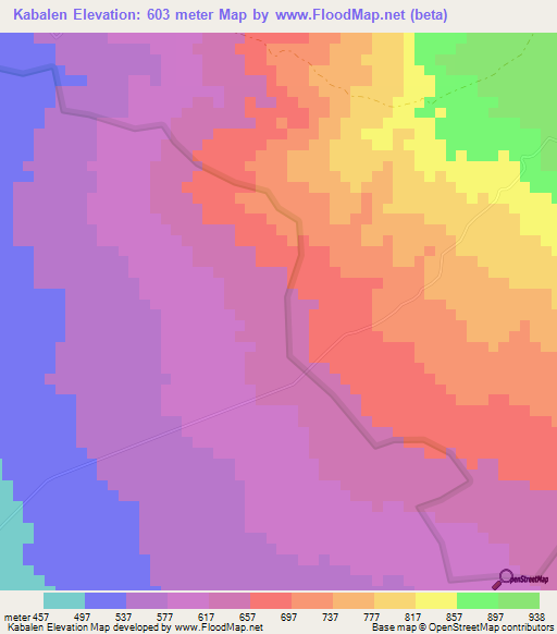 Kabalen,Philippines Elevation Map