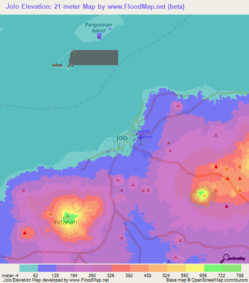 Jolo,Philippines Elevation Map