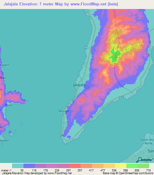 Jalajala,Philippines Elevation Map