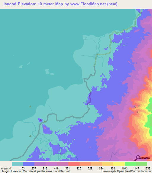 Isugod,Philippines Elevation Map