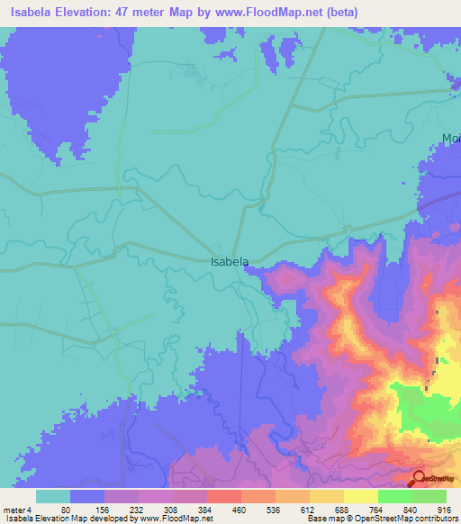 Isabela,Philippines Elevation Map