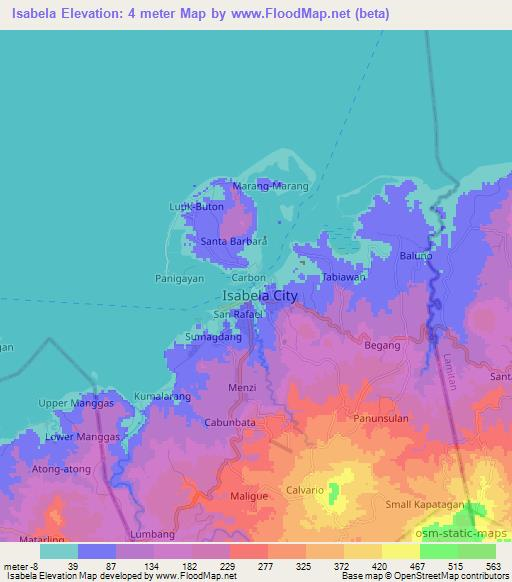 Isabela,Philippines Elevation Map
