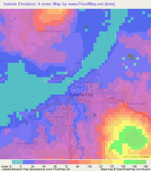 Isabela,Philippines Elevation Map