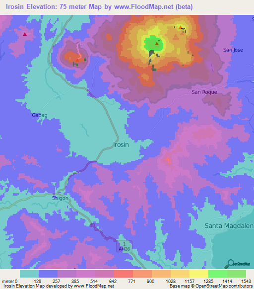 Irosin,Philippines Elevation Map