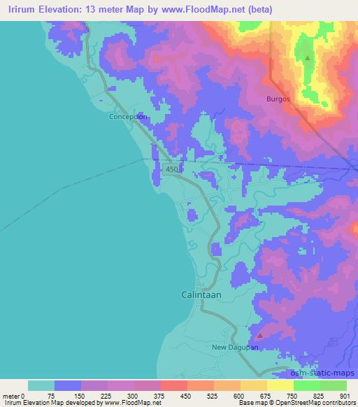 Irirum,Philippines Elevation Map