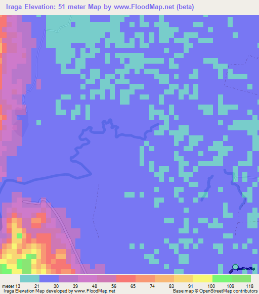 Iraga,Philippines Elevation Map