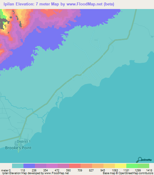 Ipilan,Philippines Elevation Map