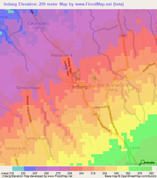 Indang,Philippines Elevation Map