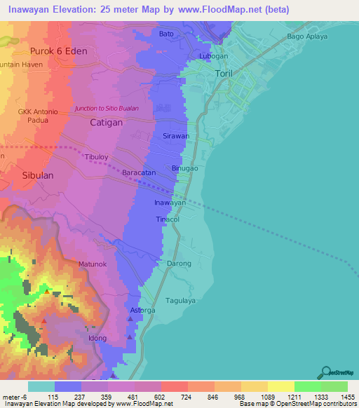 Inawayan,Philippines Elevation Map