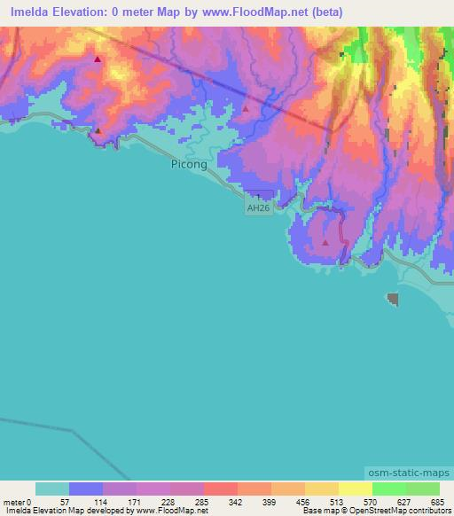 Imelda,Philippines Elevation Map
