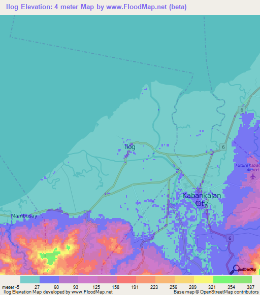 Ilog,Philippines Elevation Map
