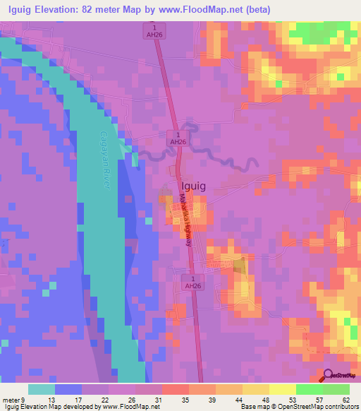 Iguig,Philippines Elevation Map