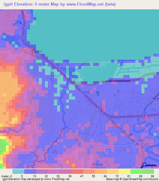 Igpit,Philippines Elevation Map
