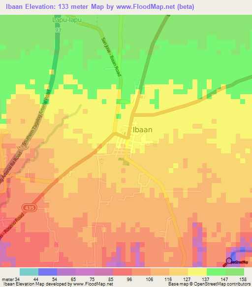 Ibaan,Philippines Elevation Map