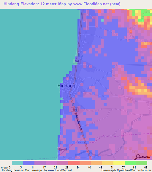 Hindang,Philippines Elevation Map