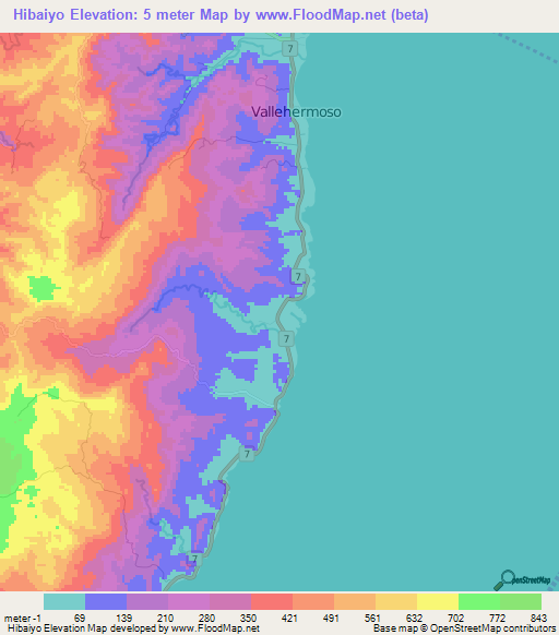 Hibaiyo,Philippines Elevation Map