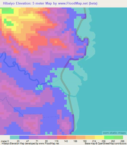 Hibaiyo,Philippines Elevation Map