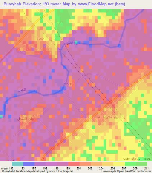 Burayhah,Syria Elevation Map
