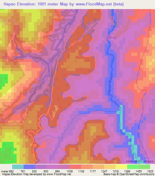Hapao,Philippines Elevation Map