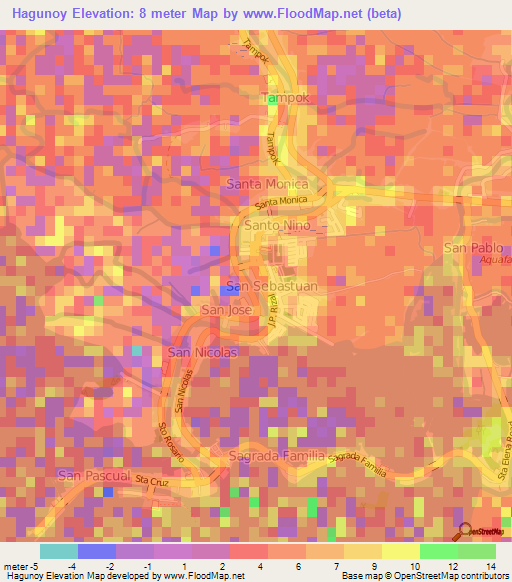 Hagunoy,Philippines Elevation Map