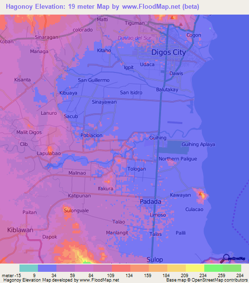 Hagonoy,Philippines Elevation Map