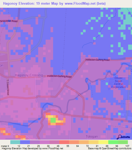 Hagonoy,Philippines Elevation Map