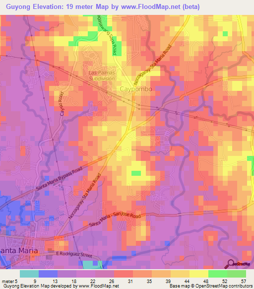 Guyong,Philippines Elevation Map