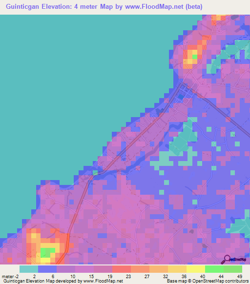 Guinticgan,Philippines Elevation Map