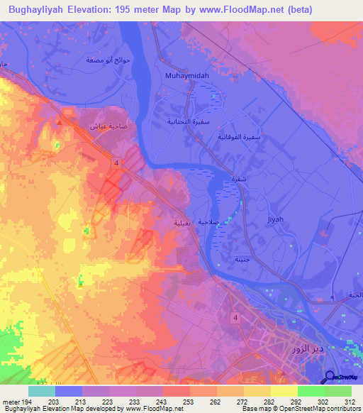 Bughayliyah,Syria Elevation Map