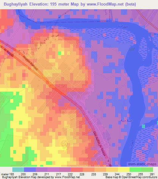 Bughayliyah,Syria Elevation Map