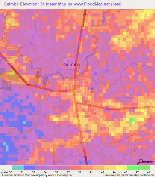 Guimba,Philippines Elevation Map