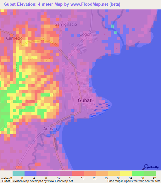 Gubat,Philippines Elevation Map