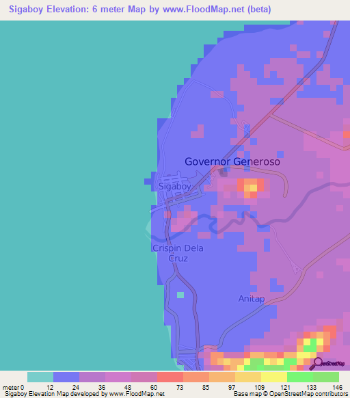 Sigaboy,Philippines Elevation Map